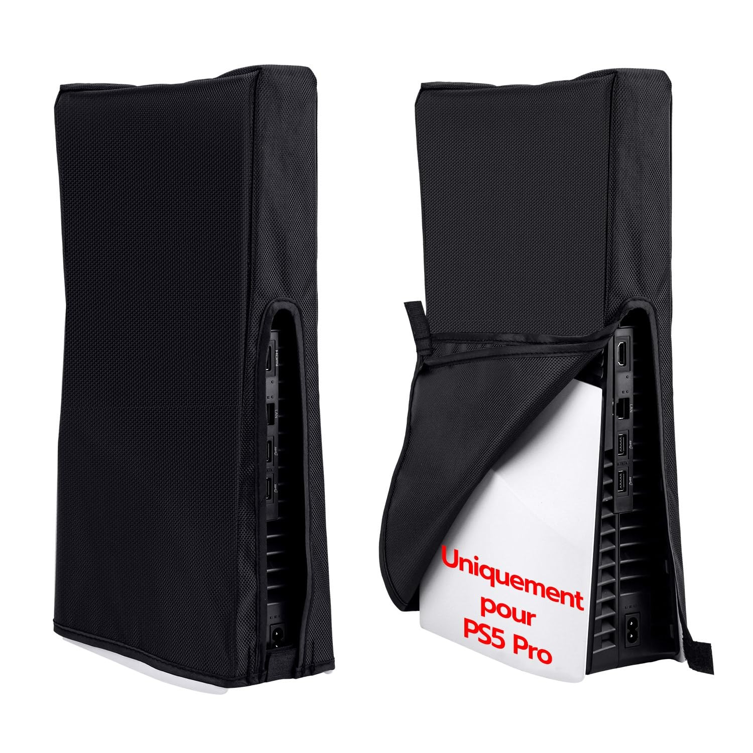Housse anti-poussière Oxford pour PS5 Pro avec découpe arrière pour câbles