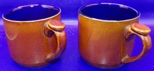Lindt Stymeist Set Of 2 Yo Han Thumb Rest Mug Wheat Brown Cobalt Blue 10 Oz Mugs