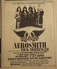 1976 Newspaper Concert Ads AEROSMITH, Peter Frampton, The Band (from Boston Ma.)