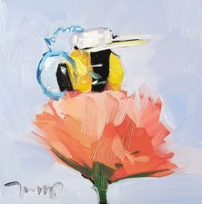 Jose Trujillo Art PRINT 16x16 Collectible Artist Painting Flower Astronaut Bee