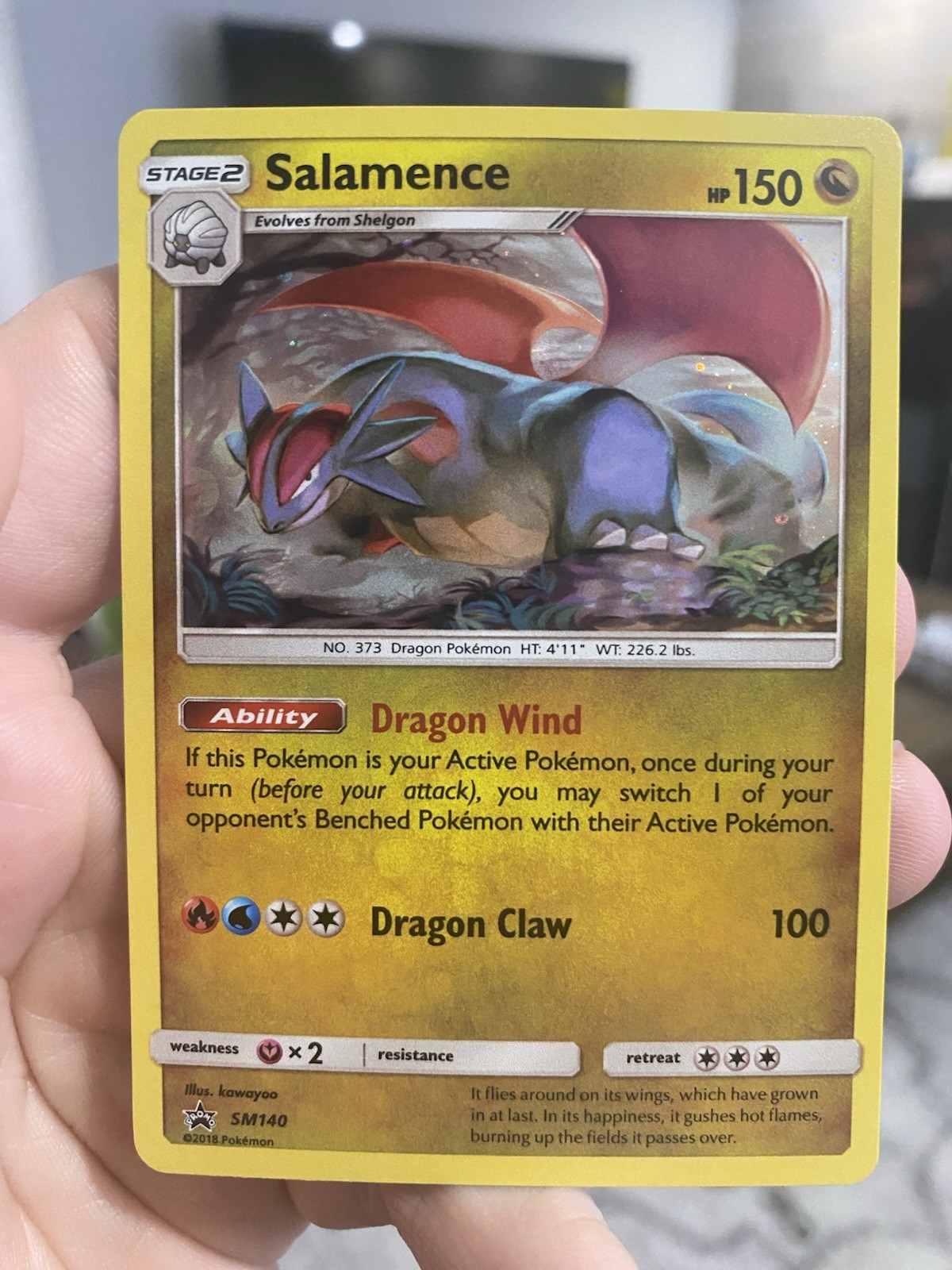 Salamence SM140 - S&M Black Star Promo Pokemon Card Cosmos Holo Rare - NM
