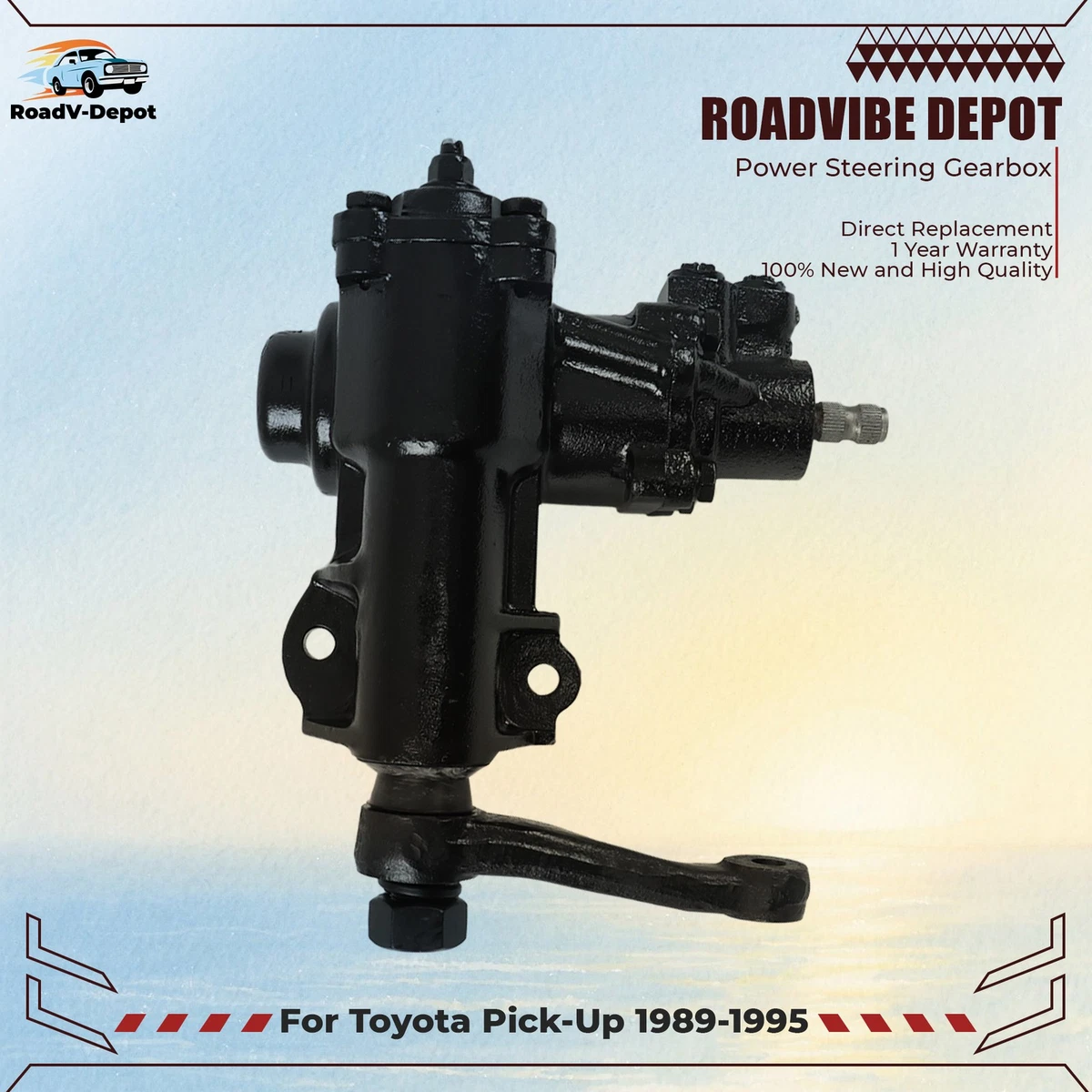 Front Steering Damper - Compatible With 1986 - 1995 Toyota Pickup 4WD 1987 1988 1989 1990 1991 1992 1993 1994