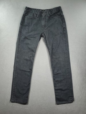 Levis 514 Jeans Mens 32x32 Black Regular Straight Mid Rise Faded Dark Denim