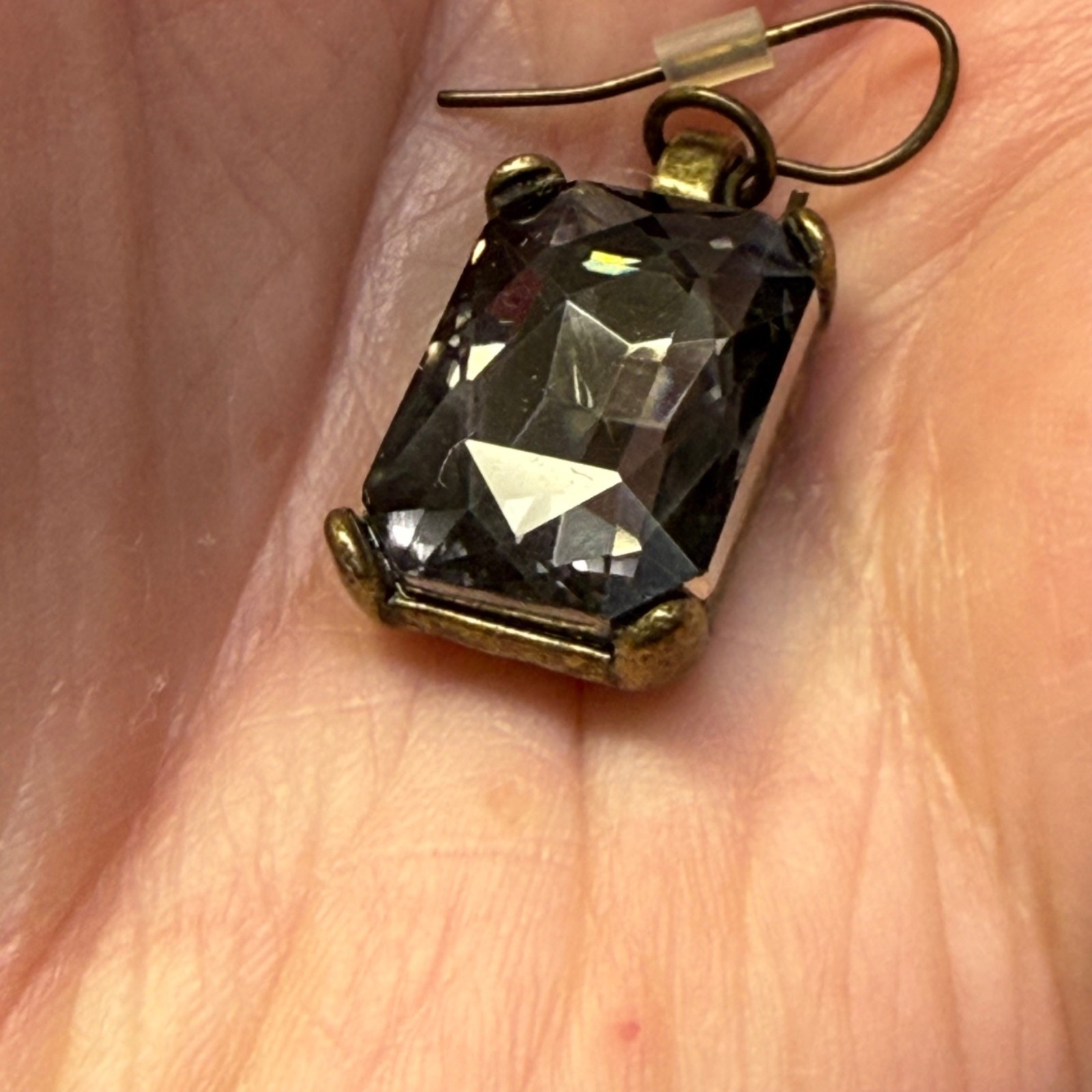 Vintage-Style Black Crystal Rectangular Dangle Ea… - image 17