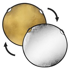 Glow Circular Collapsible Reflector with Handles 52", Gold/Silver 