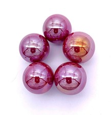 New for 2023 Iridescent Opal Red 16mm Glass Player Marbles 5/8" Pack 5 Vacor