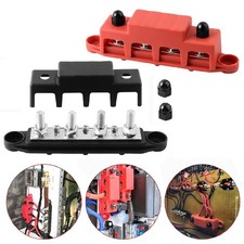 2x 250A Positive Negative Bus Bar Battery Power Distribution Block M8*4 Terminal