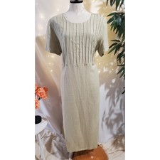 Betsy Lauren Vtg 90s Linen Shell Button Tie Maxi Dress Plus Size 16W Lagenlook