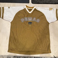 Vintage Vtg 90s Unam Pumas Jersey Gold/white Soccer Futbol XL/ 2XL ? See Descrip