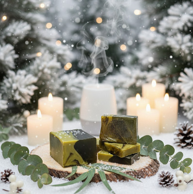 Eucalyptus& Handmade Soap Bars  100% Natural Aromatherapy  Set of 4 Moisturizing