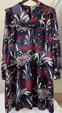 Ann Taylor Split Mock Neck Long Sleeve Floral Lined Knee Length Dress Size 12