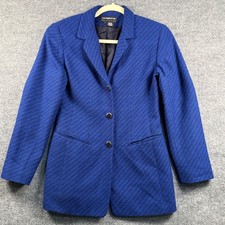 Vintage Liz Claiborne 4 Wool Tweed Blazer Chevron Career 80s90s Quiet Luxury USA