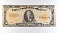 1922 $10 Gold Certificate Large Note Yellow Seal Fr#1193 *9706
