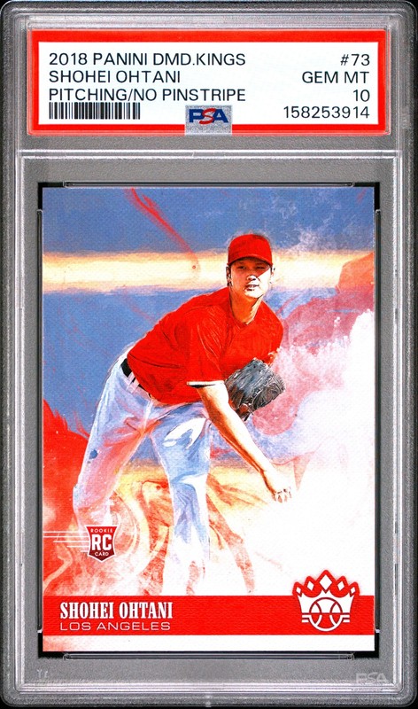 2018 DIAMOND KINGS PITCHING/NO PINSTRIPE #73 SHOHEI OHTANI ROOKIE RC PSA 10