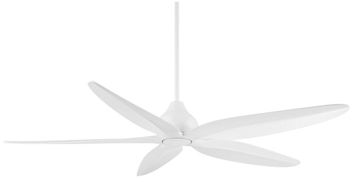 60" Casa Vieja Lotus Bay Matte White Damp LED Ceiling Fan with Remote - Picture 8 of 10