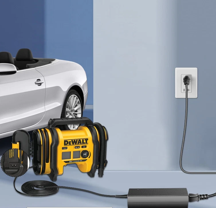 Adaptador de cable de alimentación de fuente de alimentación DEWALT 20V DCC020IB inflador de neumáticos inalámbrico 13,8 V Foto 3 de 4