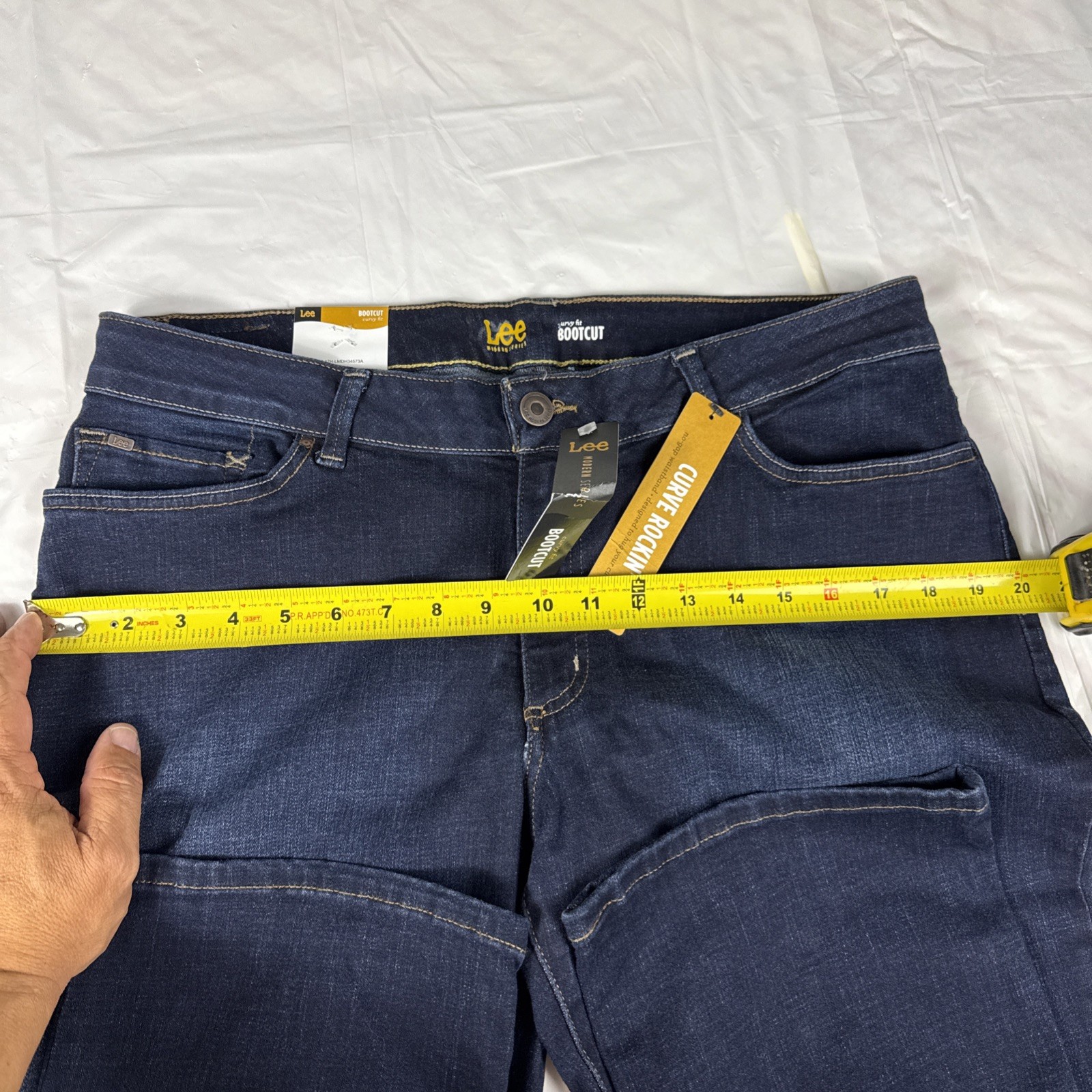 Lee Modern Series Curvy Fit Bootcut Jeans Women’s Dark Wash Stretch Sz 18 thumbnail 9