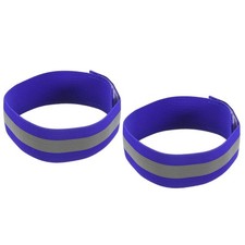 Reflective Bands for Arm Wrist Ankle Leg 14x1.5 Inch Strip Wide Dark Blue 2 Pack