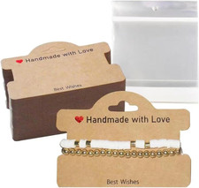 104 Set Bracelet Packaging for Small Business,Bracelet Display Cards with Clear