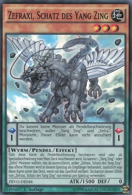 YuGiOh Zefraxi, Schatz des Yang Zing PEVO-DE046 Super Rare NM 1st