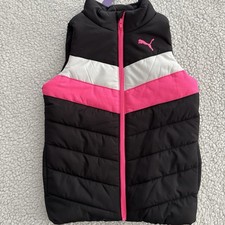 PUMA Kids Cold Weather Vest. Size XS 5/6 . Black Pink White. Zip Up. Brand New.
