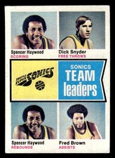 1974 TOPPS SPENCER HAYWOOD 97 VG DICK SNYDER FRED BROWN SEATTLE SUPERSONICS