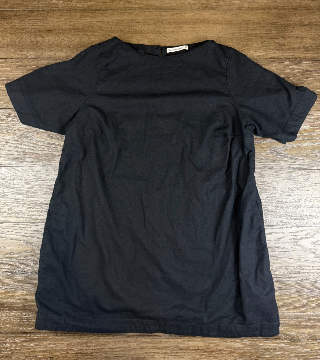 Women's Abercrombie & Fitch T Shirt Dress Black Pocket Tee Short Sleeve Sz XXL