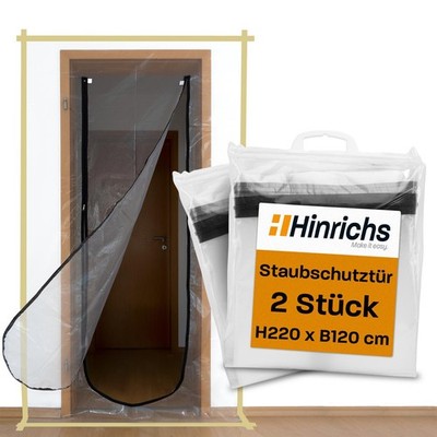 2x Bautür 220x120 cm Staubtür Schmutzschleuse Staubvorhang Staubschutztür