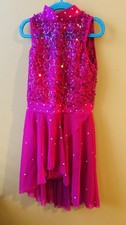 Kelle/ LC/ Hot Pink Sequined And Rhinestones Dance Costume