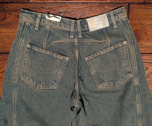 Jeans donna We The Free Lucky You Barrel Mid Rise denim taglia 27 (14,5") x 25" nuovi con etichette - Foto 13 di 19
