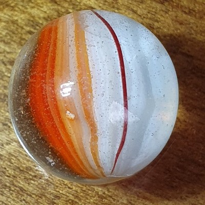 Französischer europäischer Wunderkerzen Marmor 50er Jahre weiß orange rot & rosa mit Blasen