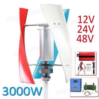 3KW Wind Turbine Generator 12V/24V/48V Booster Hybrid Controller Power Inverter