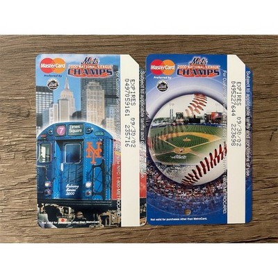 NYC MTA MetroCard Set of 2 New York Mets 2000 NL Champs Subway Series