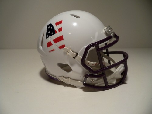 CUSTOM WHITE MILITARY APPRECIATION NORTHWESTERN WILDCATS MINI HELMET