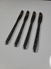 Vintage  4   MCM  Marcrest   MCF1   Atomic Star  Stainless Steel  Dinner Knives