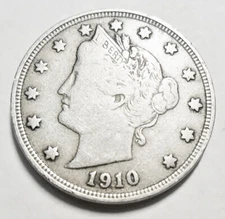 1910 P LIBERTY HEAD "V" NICKEL AVE CIRCULATED **FREE SHIPPING**
