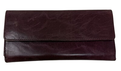 Vintage Sophia Visconti Burgundy Leather Wallet Card Slots Snap Closure Bifold