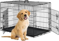 Bestpet Large Dog Crate Dog Cage Dog Kennel Metal Wire Double-Door Folding Pet