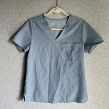Figs Scrub Top Womens Small Blue Medical Career Professional
