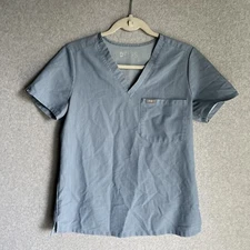 Womens Figs Scrub Top Blue Size Small 