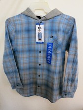 Quick Silver Boy's Flannel Hoodie NEW Sz 14/16