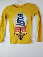 Carter's Boys Rocket Blast Off Long Sleeve Pajama Shirt Size 8 Yellow