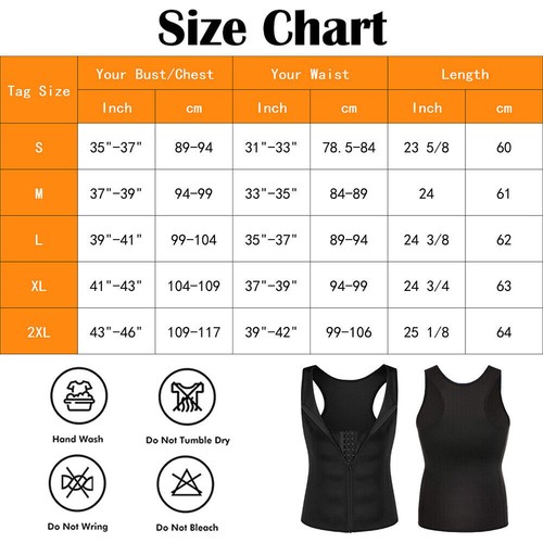 Men Gynecomastia Compression Tank Tops Sweat Vest Fitness Body Shaper Shirt US - Picture 21 of 23