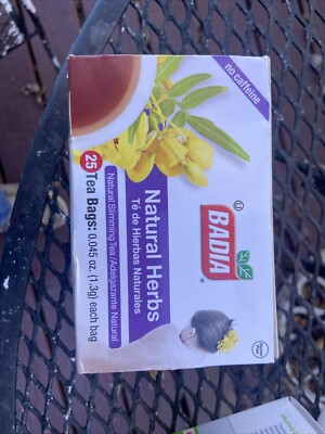 Badia Natural Herbs Tea - Caffeine Free, Gluten Free, Slimming Tea, 25 Tea Bags