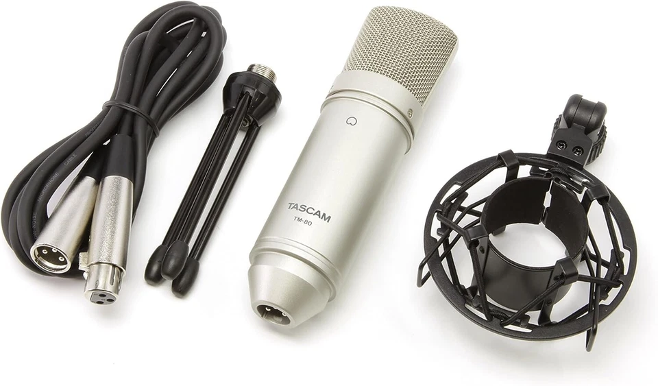 Tascam Studio Condenser Microphone TM-80 48V phantom power with Stand, XLR Cable - Image 2 of 4