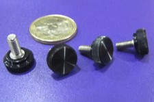 Plastic Black Stainless 8-32 Thumb Screw - 1/2" Head Dia. - 3/8" Length - 25 Pcs