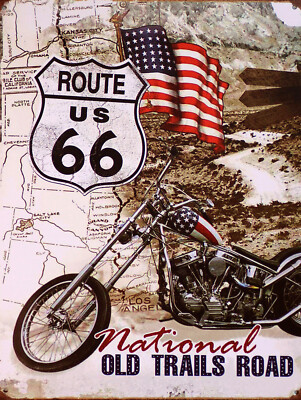 Route 66, Retro replica vintage style metal tin sign gift pub bar ...