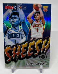 2023-24 Panini Hoops Premium Stock Amen Thompson Sheesh #4 Silver Prizm RC