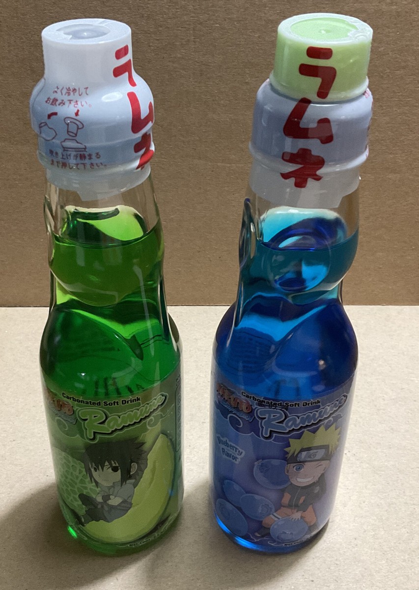 2 Limited Edition NARUTO SHIPPUDEN 6.6oz Ramune Marble Soda