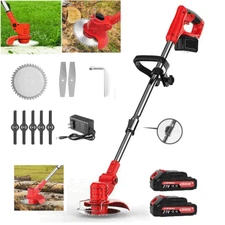Cordless Electric Weed Lawn Eater Edger Yard Grass String Trimmer Cutter mower